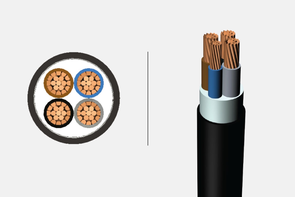 0.6/1 kV PVC Insulated, Multi-Core Cables With Copper Conductor