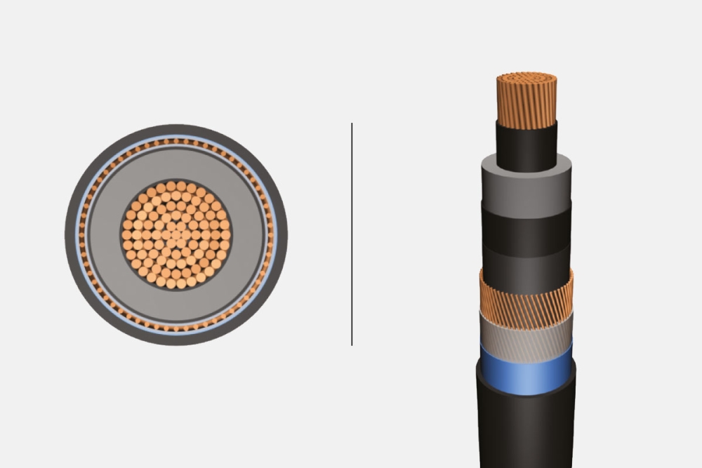 76/132kV XLPE Insulated, Radial And Longitudinally Sealed, Single Core Cables With Copper Conductor